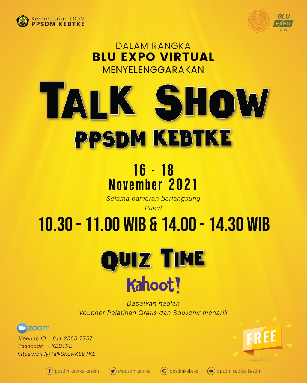 Dalam Rangka Blu Expo Virtual Menyelenggarakan Talk Show PPSDM KEBTKE